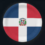 Vlag: Dominicaanse Republiek Papieren Bordje<br><div class="desc">Vlag van de Dominicaanse Republiek. 
 Bandera de la Republica Dominicana</div>