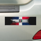 vlag Dominicaanse Republiek penseelstreek Bumpersticker (Op auto)