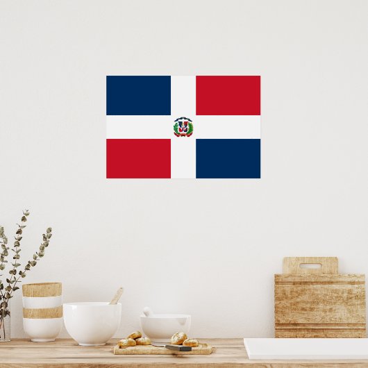 vlag Dominicaanse Republiek Poster (Keuken)