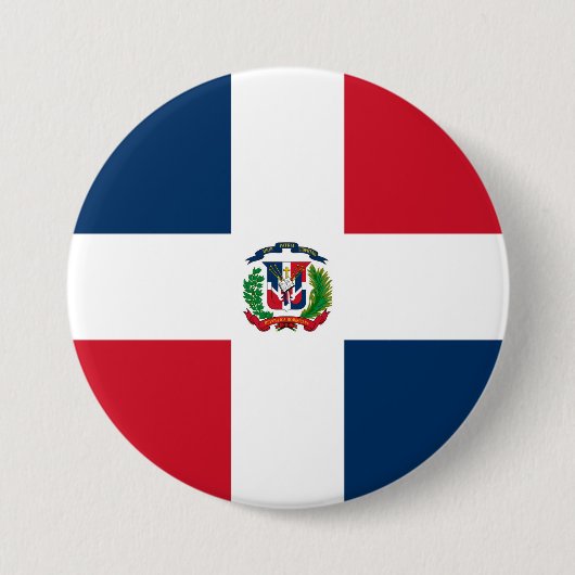 vlag Dominicaanse Republiek Ronde Button 7,6 Cm (Voorkant)
