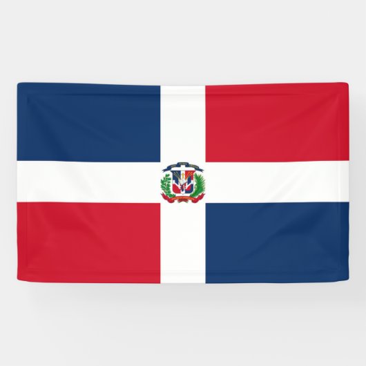 vlag Dominicaanse Republiek Spandoek (Horizontaal)