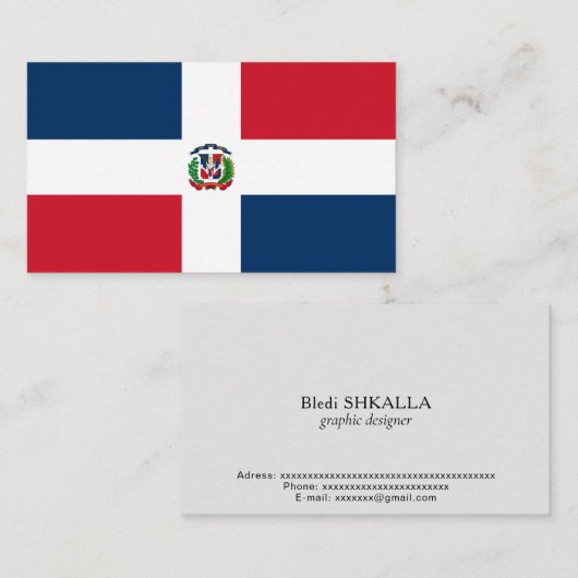 vlag Dominicaanse Republiek Visitekaartje (Voorkant / Achterkant)