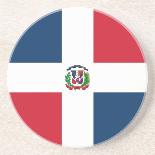 vlag Dominicaanse Republiek Zandsteen Onderzetter (Voorkant)