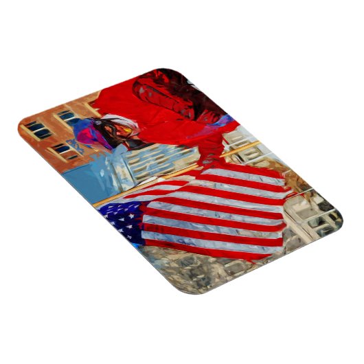 Vlag drager op paard magneet (Rechterzijde)