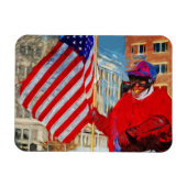 Vlag drager op paard magneet (Horizontaal)