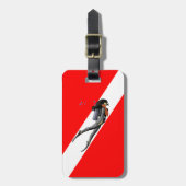 Vlag duiken en duiken bagagelabel (Voorkant verticaal)