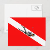 Vlag duiken en duiken briefkaart (Voorkant / Achterkant)