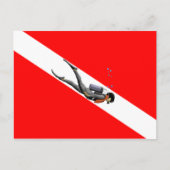 Vlag duiken en duiken briefkaart (Voorkant)