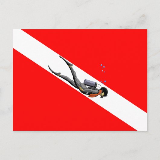 Vlag duiken en duiken briefkaart (Voorkant)