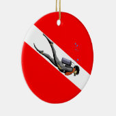 Vlag duiken en duiken keramisch ornament (Rechts)