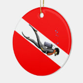 Vlag duiken en duiken keramisch ornament (Links)