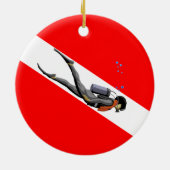 Vlag duiken en duiken keramisch ornament (Achterkant)