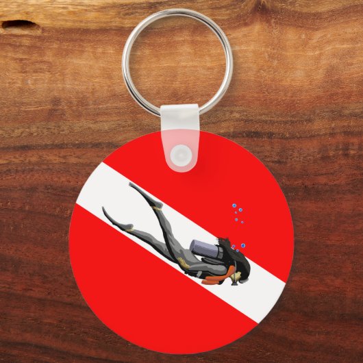 Vlag duiken en duiken sleutelhanger (Voorkant)