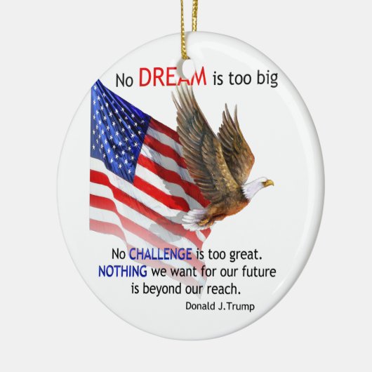 Vlag & Eagle Donald J Trump Quote Keramisch Ornament (Links)