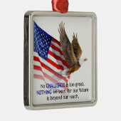 Vlag & Eagle Donald J Trump Quote Metalen Ornament (Rechts)