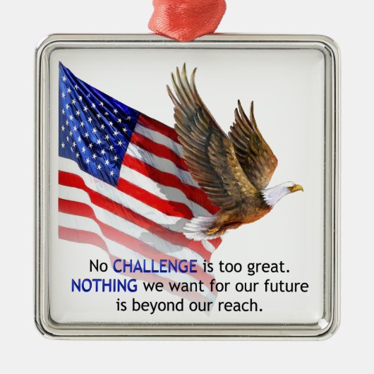 Vlag & Eagle Donald J Trump Quote Metalen Ornament (Voorkant)