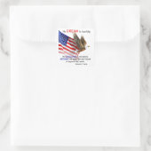Vlag & Eagle Donald J Trump Quote Vierkante Sticker (Tas)