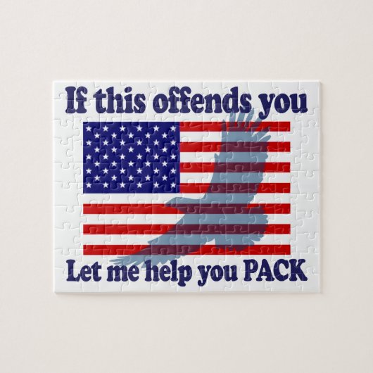 Vlag & Eagle Patriot - Amerikaanse vlag Legpuzzel (Horizontaal)