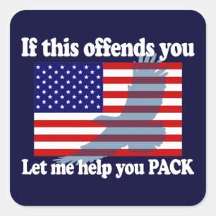 Vlag & Eagle Patriot - Amerikaanse vlag Vierkante Sticker