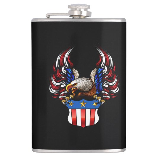 Vlag Eagle Shield Patriotic USA Heupfles (Voorkant)