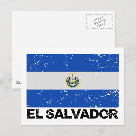  vlag El Salvador Briefkaart (Voorkant / Achterkant)