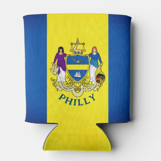 Vlag/Embleem van Philadelphia, PA Blikjeskoeler (Achterkant)