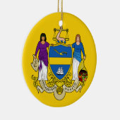 Vlag/Embleem van Philadelphia, PA Keramisch Ornament (Rechts)