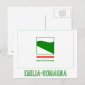 vlag Emilia-Romagna met naam Briefkaart (Voorkant / Achterkant)