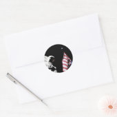 Vlag en Aarde Ronde Sticker (Envelop)