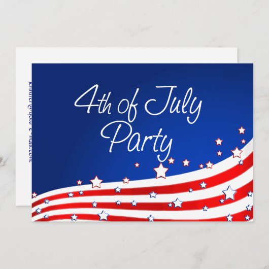 Vlag en achtergrond 4e juli kaart (Voorkant / Achterkant)