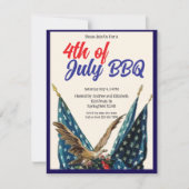 Vlag en Adelaar 4 juli BBQ-feest Kaart (Voorkant)