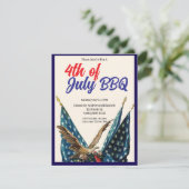 Vlag en Adelaar 4 juli BBQ-feest Kaart (Staand voorkant)