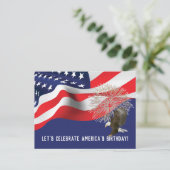 Vlag en Adelaar 4 juli Uitnodiging Briefkaart (Staand voorkant)