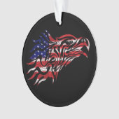 Vlag en adelaar, geverfd ornament (voorkant)