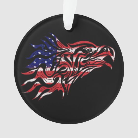 Vlag en adelaar, geverfd ornament (voorkant)