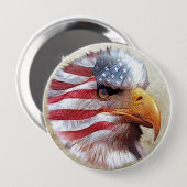 Vlag en adelaar van 4 juli ronde button 4,0 cm (Voorkant /achterkant)