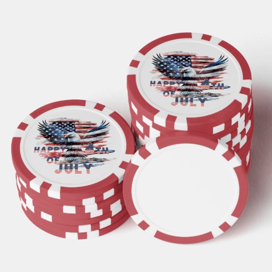 Vlag en adelaar van de Verenigde Staten. 4 juli. I Poker Chips (Opstapeling)