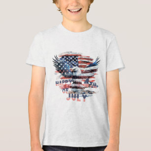 Vlag en adelaar van de Verenigde Staten. Onafhanke Tri-Blend Shirt