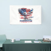 Vlag en adelaar van de Verenigde Staten.Vrijheid. Spandoek (Beurs)