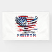 Vlag en adelaar van de Verenigde Staten.Vrijheid. Spandoek (Horizontaal)