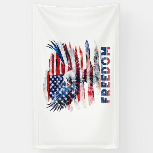 Vlag en adelaar van de Verenigde Staten.Vrijheid. Spandoek (Verticaal)