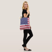 Vlag en Amerikaanse mode- en sportfan Tote Bag (Op model)