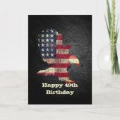 Vlag en Amerikaanse zeearend voor 49e verjaardag  Kaart (Voorkant)