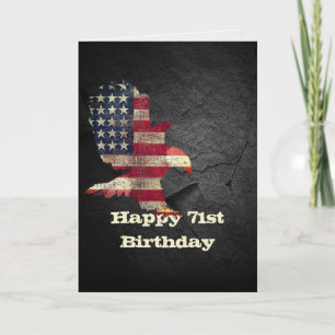 Vlag en Amerikaanse zeearend voor 71ste verjaardag Kaart