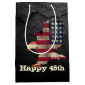Vlag en Bald Eagle 45th Birthday Medium Cadeauzakje (Voorkant)