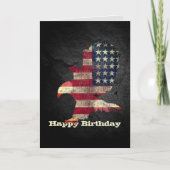 Vlag en Bald Eagle Birthday Kaart (Voorkant)