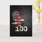 Vlag en Bald Eagle voor 100e verjaardag Kaart (Gele Bloem)