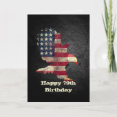 Vlag en Bald Eagle voor 79e verjaardag Kaart (Voorkant)