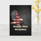 Vlag en Bald Eagle voor 85th Birthday Kaart (Gele Bloem)