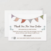 Vlag en bloemen branden Dank u voor uw bestelling Bedankkaart (Voorkant / Achterkant)